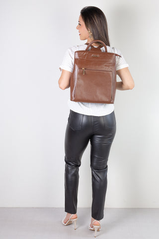 Mochila bolsa slim couro liso antifurto Lavínia