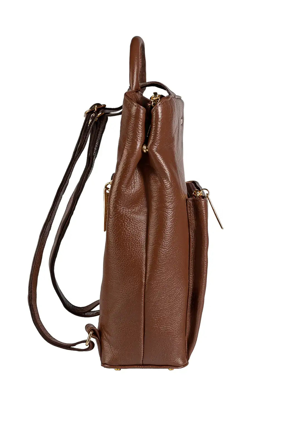 Mochila bolsa slim couro liso antifurto Lavínia - Enluaze