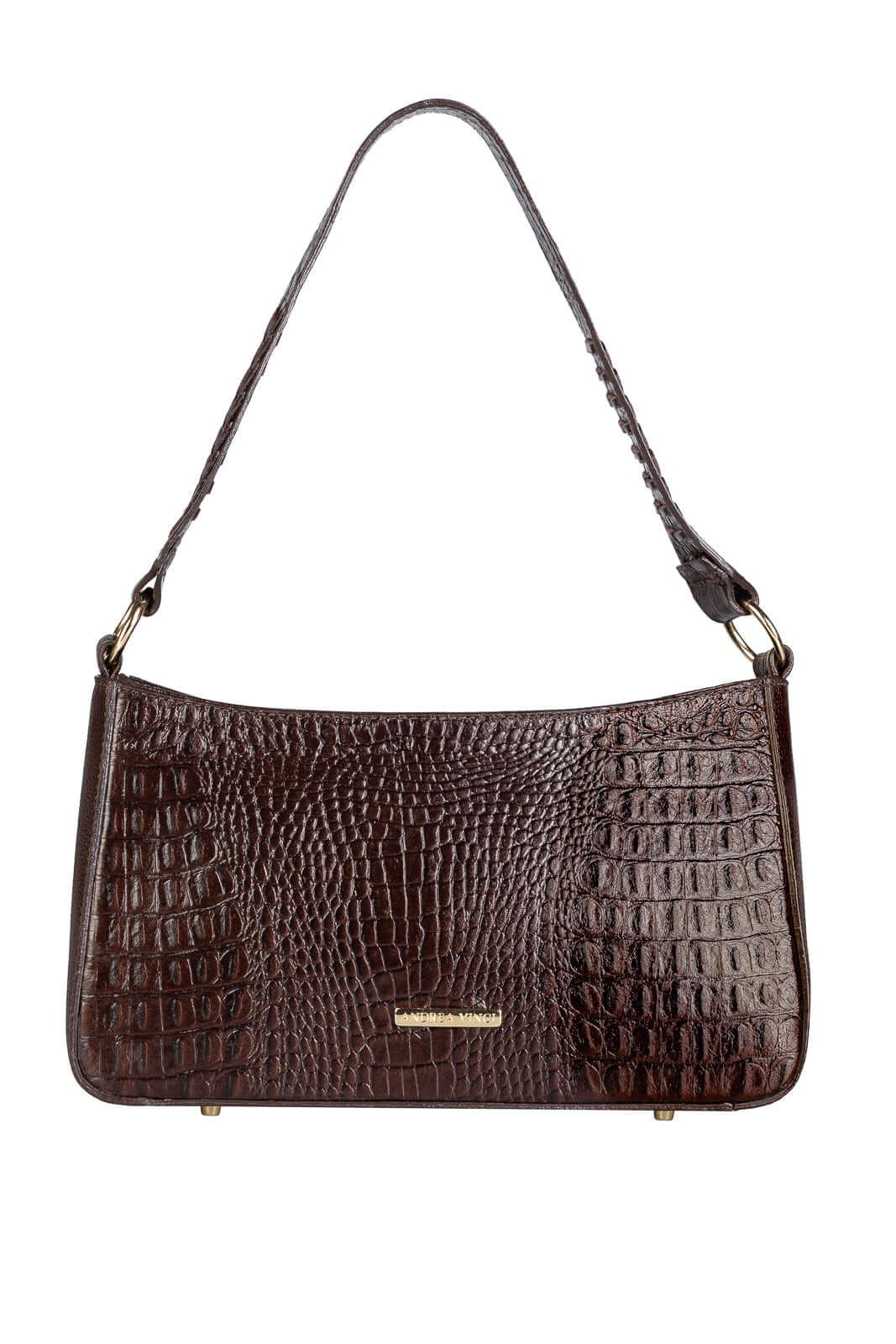 Bolsa de ombro em couro croco baguete Liah - Enluaze