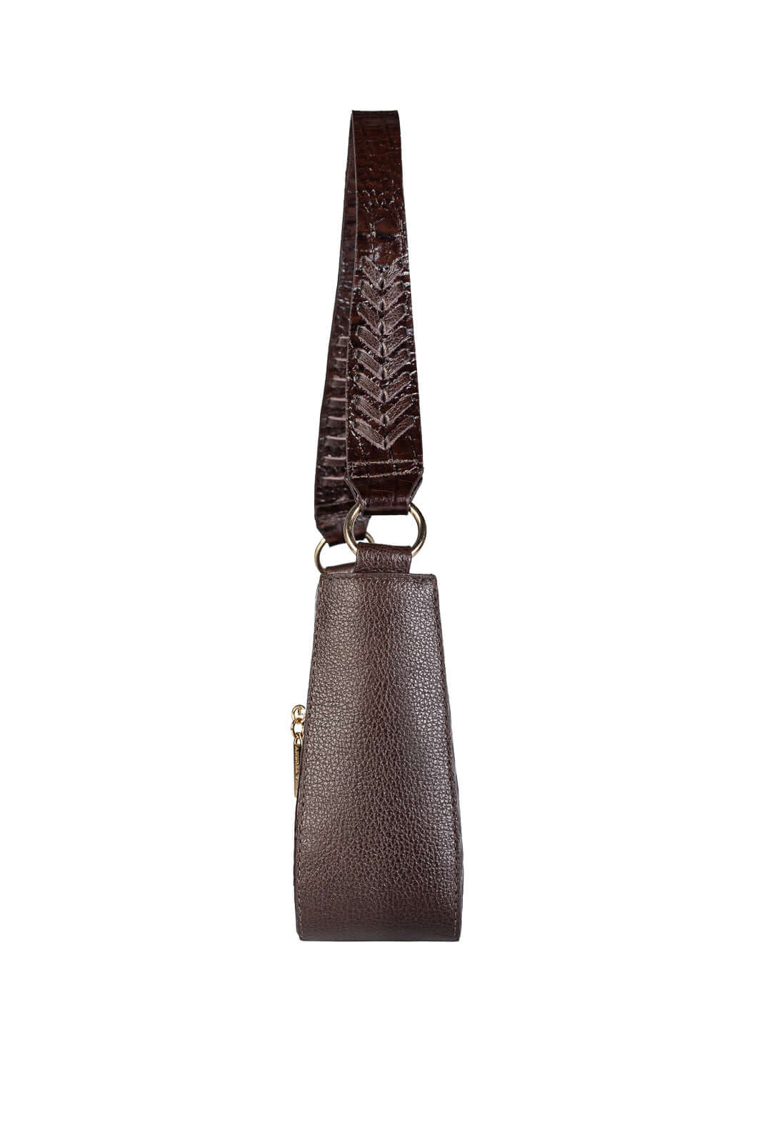 Bolsa de ombro em couro croco baguete Liah - Enluaze