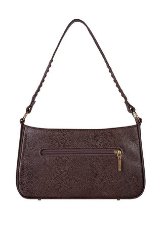 Bolsa de ombro em couro liso baguete Liah