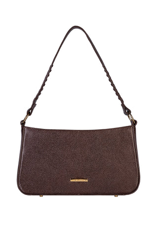 Bolsa de ombro em couro liso baguete Liah