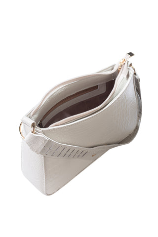 Bolsa de ombro em couro croco baguete Liah