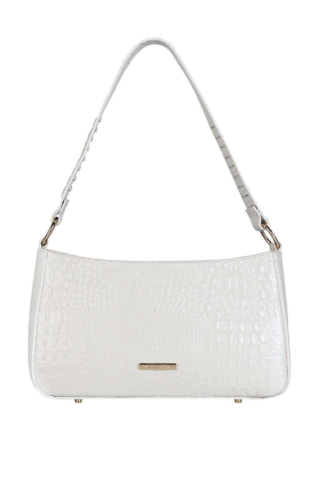 Bolsa de ombro em couro croco baguete Liah - Enluaze