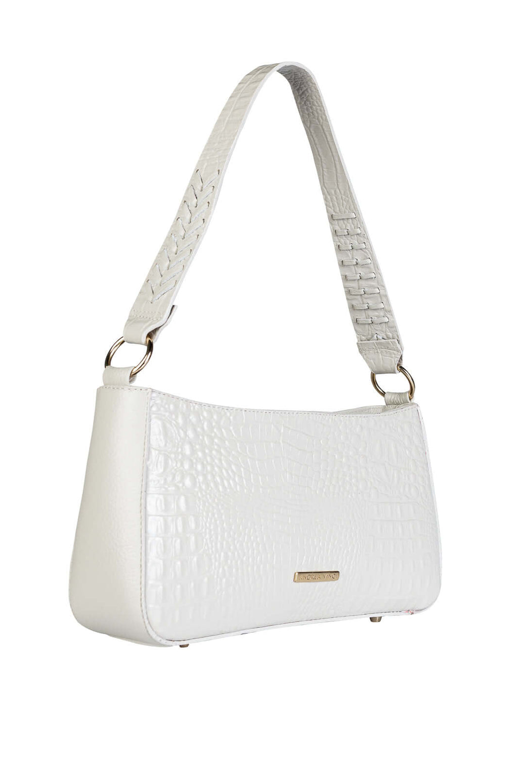 Bolsa de ombro em couro croco baguete Liah - Enluaze