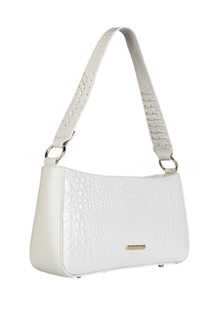 Bolsa de ombro em couro croco baguete Liah