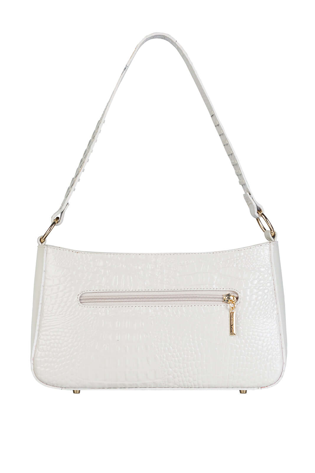 Bolsa de ombro em couro croco baguete Liah - Enluaze