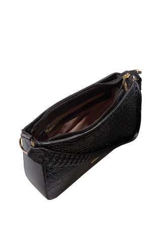 Bolsa de ombro em couro croco baguete Liah