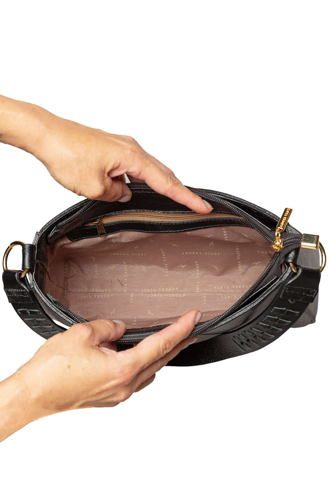 Bolsa de ombro em couro croco baguete Liah - Enluaze