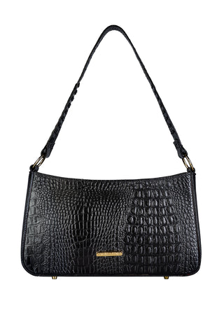 Bolsa de ombro em couro croco baguete Liah