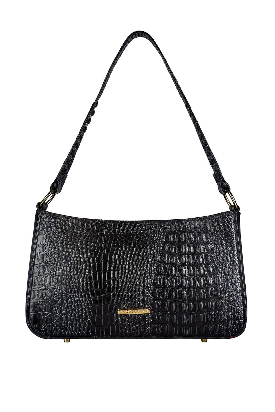 Bolsa de ombro em couro croco baguete Liah - Enluaze