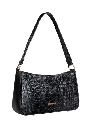Bolsa de ombro em couro croco baguete Liah
