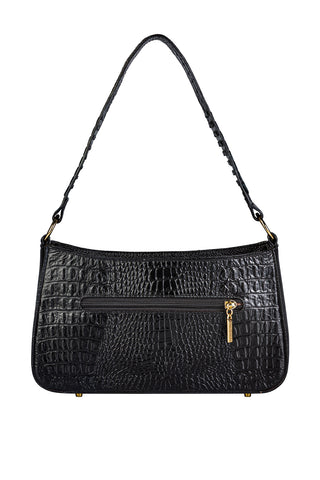 Bolsa de ombro em couro croco baguete Liah