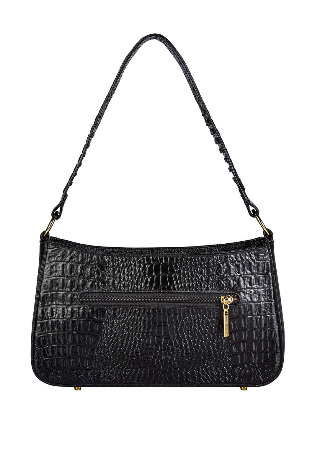 Bolsa de ombro em couro croco baguete Liah - Enluaze