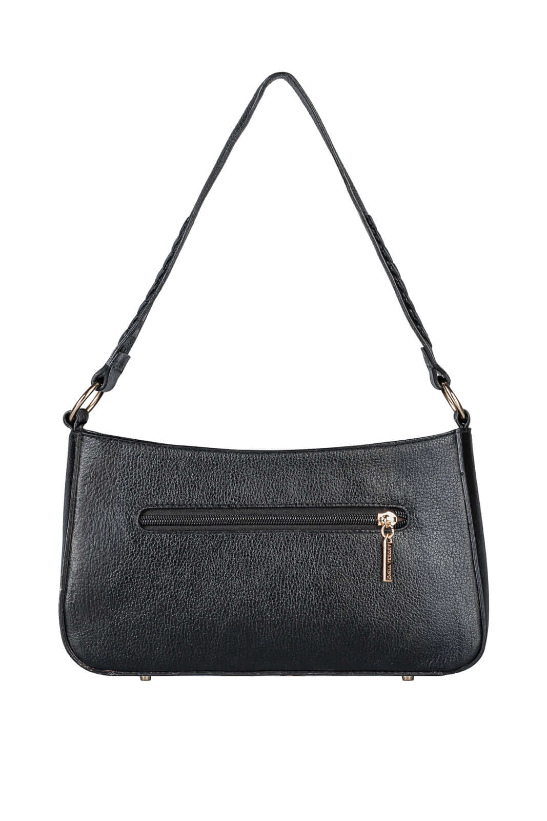 Bolsa de ombro em couro liso baguete Liah - Enluaze