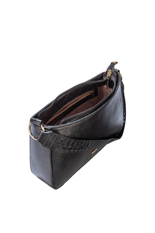 Bolsa de ombro em couro liso baguete Liah