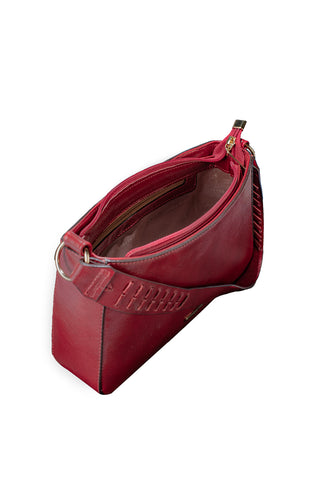 Bolsa de ombro em couro liso baguete Liah