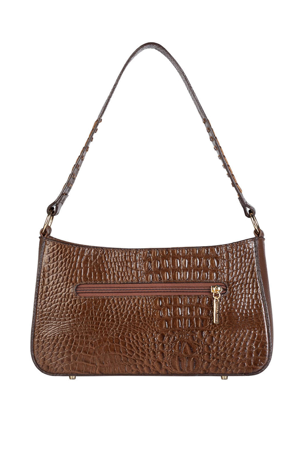 Bolsa de ombro em couro croco baguete Liah - Enluaze