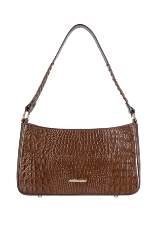 Bolsa de ombro em couro croco baguete Liah