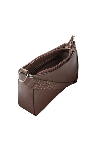 Bolsa de ombro em couro liso baguete Liah