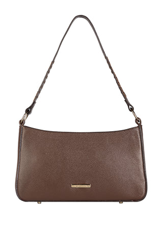 Bolsa de ombro em couro liso baguete Liah