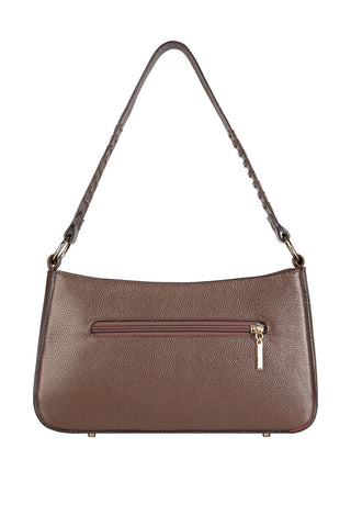 Bolsa de ombro em couro liso baguete Liah