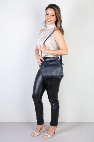 Bolsa de mão em couro liso Helena