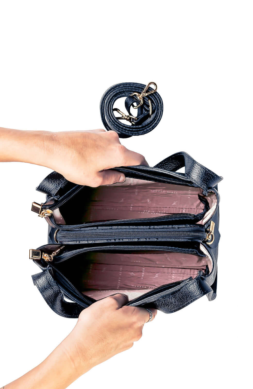 Bolsa de mão em couro liso Helena - Enluaze