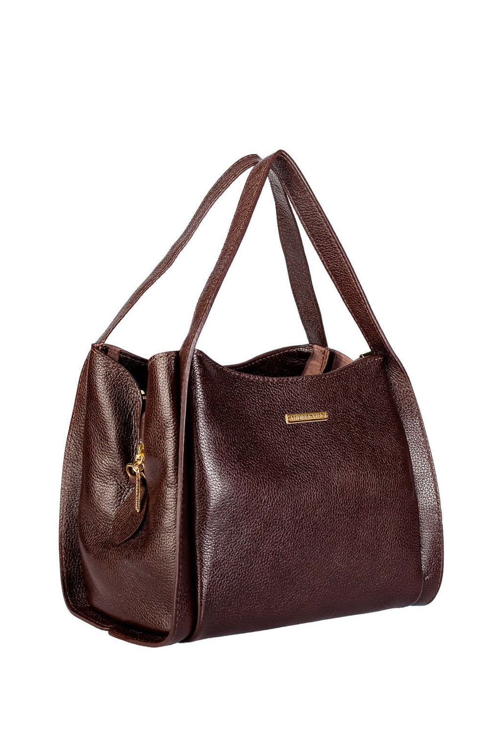 Bolsa de mão em couro liso Helena - Enluaze