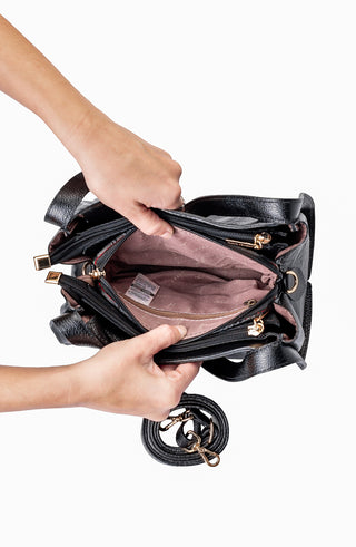 Bolsa de mão em couro liso Helena