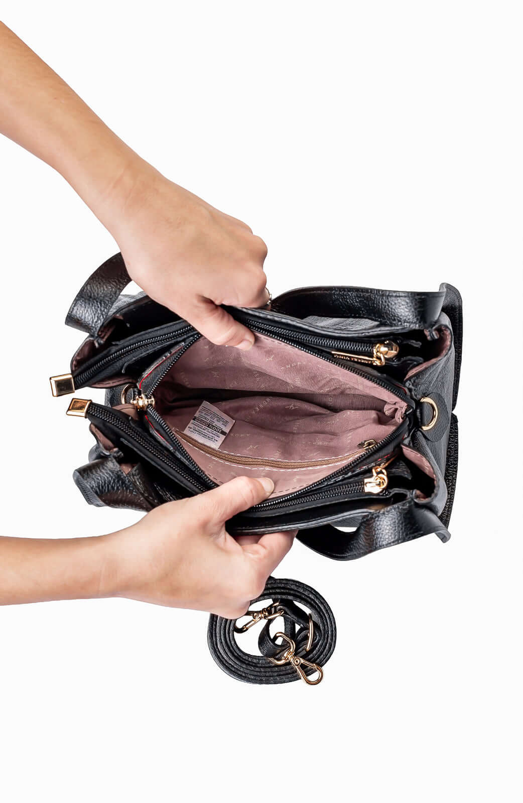 Bolsa de mão em couro liso Helena - Enluaze