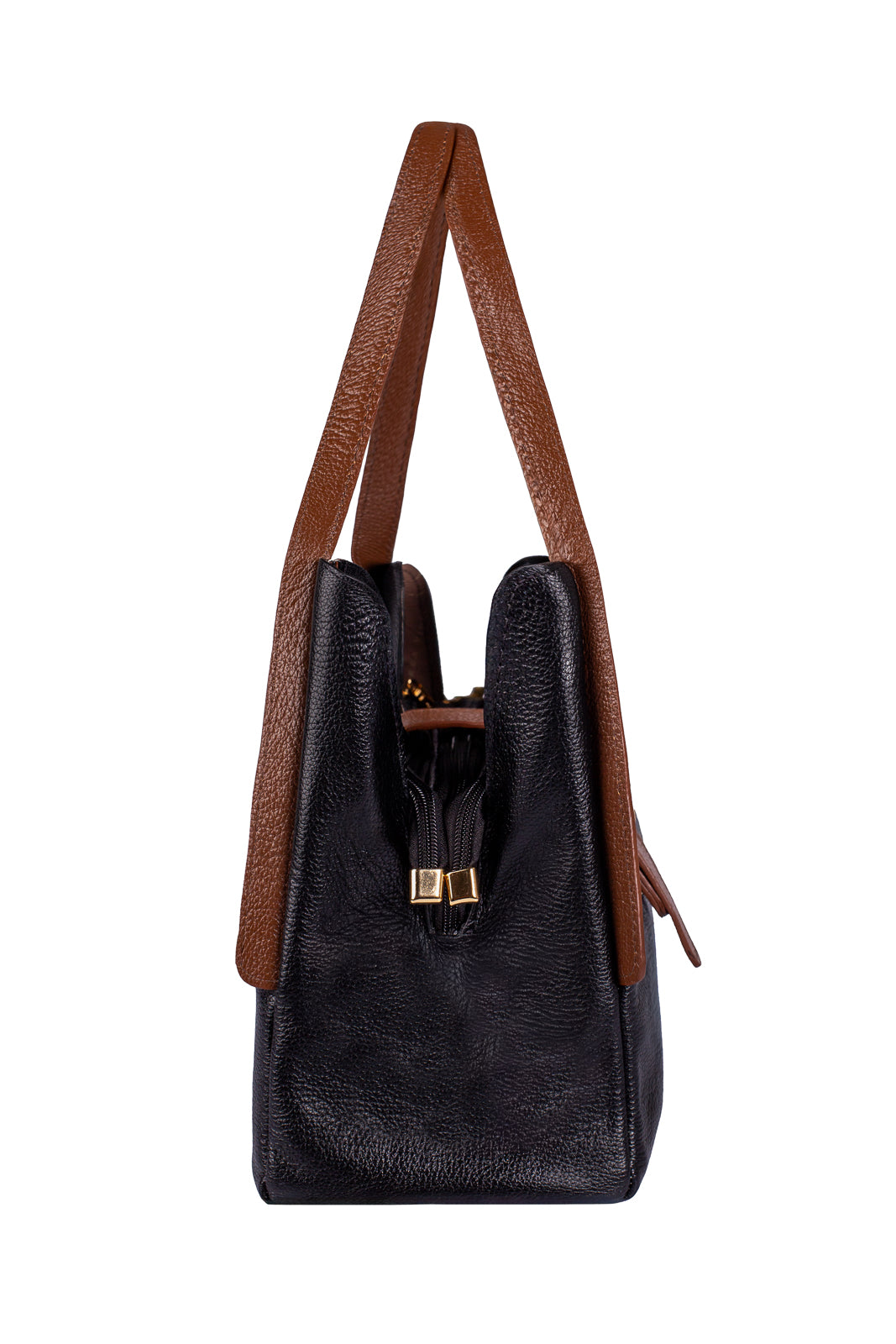 Bolsa de mão em couro liso com fivela Leandra