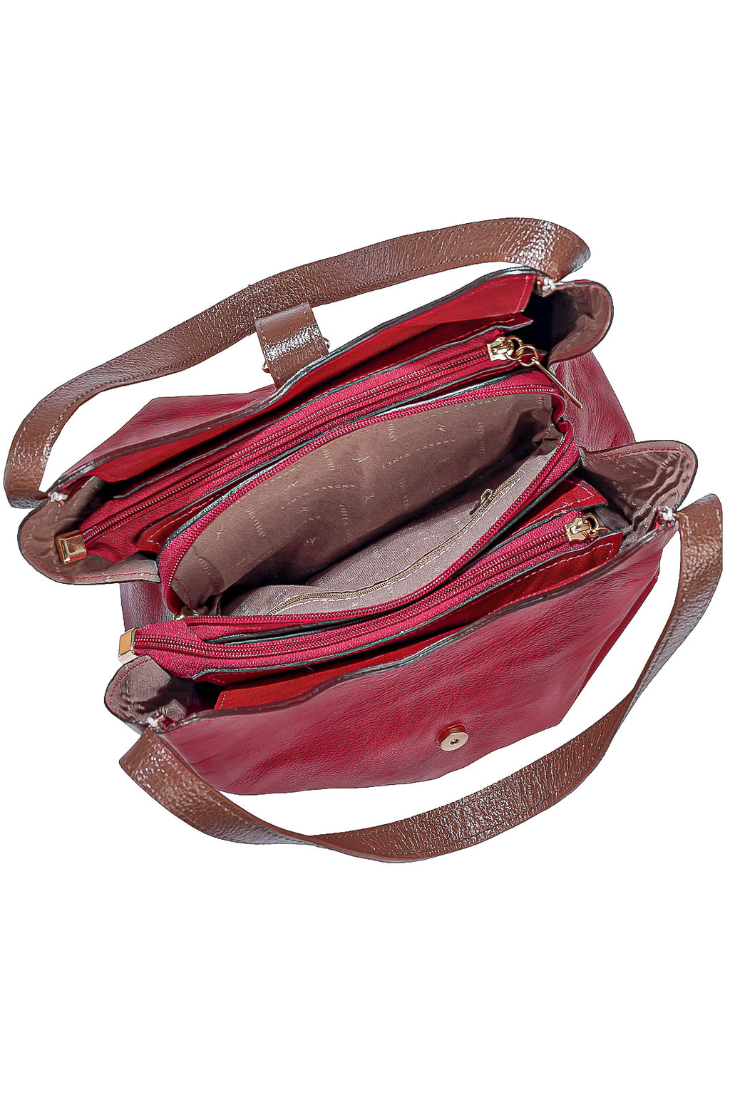 Bolsa de mão em couro liso com fivela Leandra