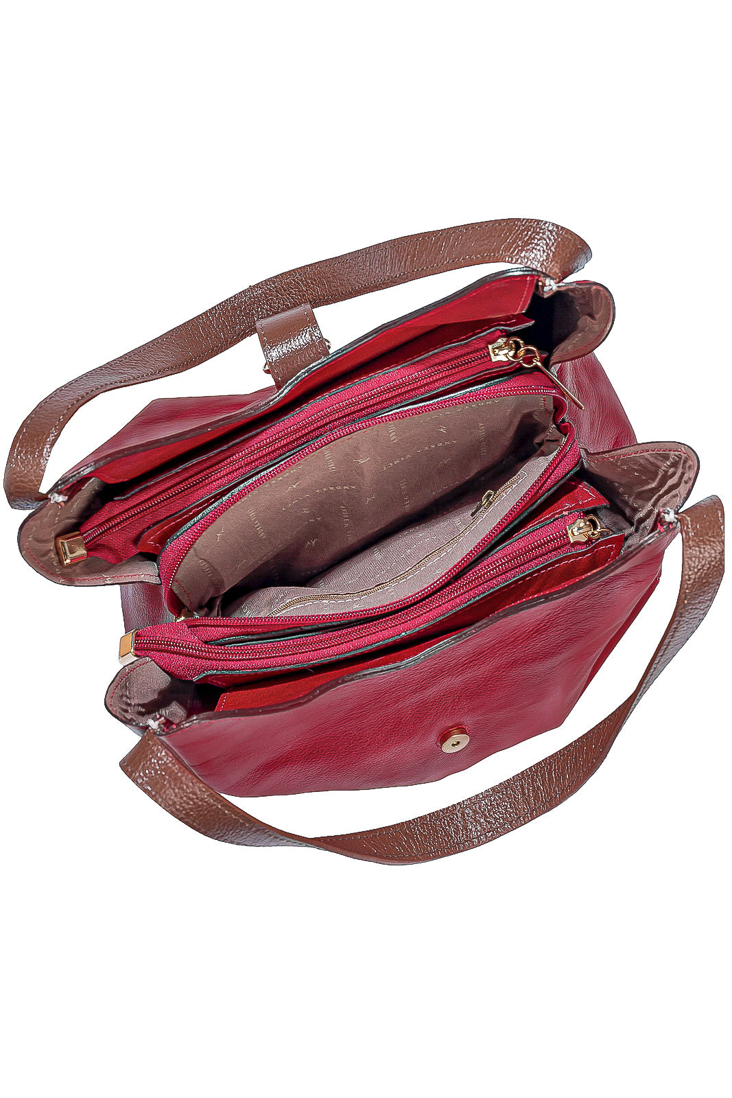 Bolsa de mão em couro liso com fivela Leandra