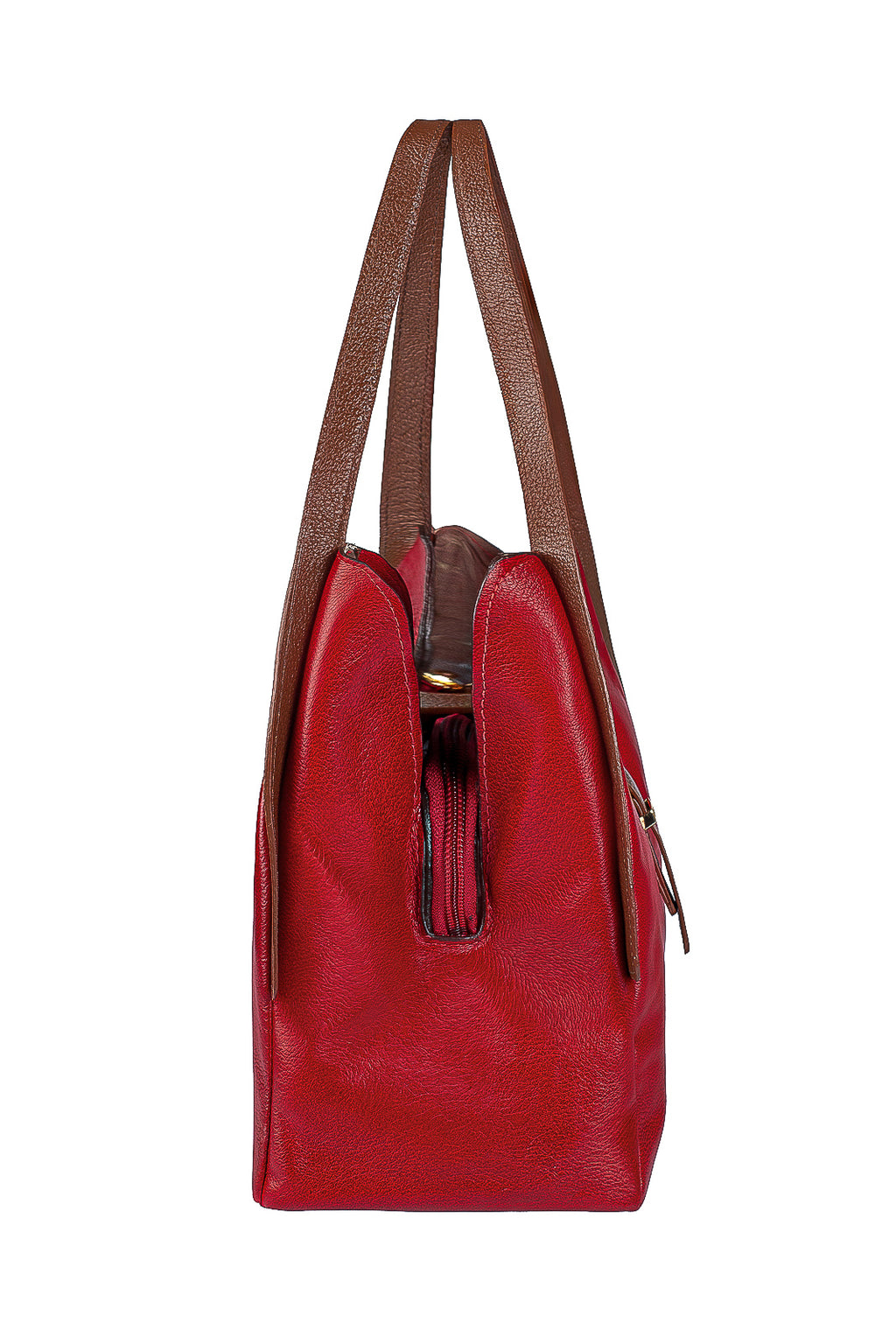 Bolsa de mão em couro liso com fivela Leandra