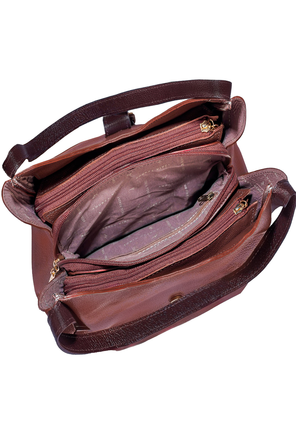 Bolsa de mão em couro liso com fivela Leandra