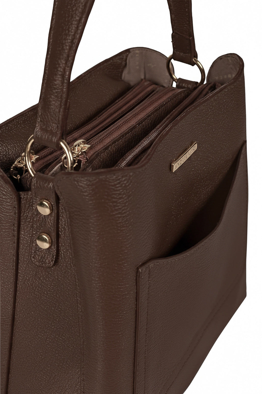 Bolsa de mão em couro liso Madu