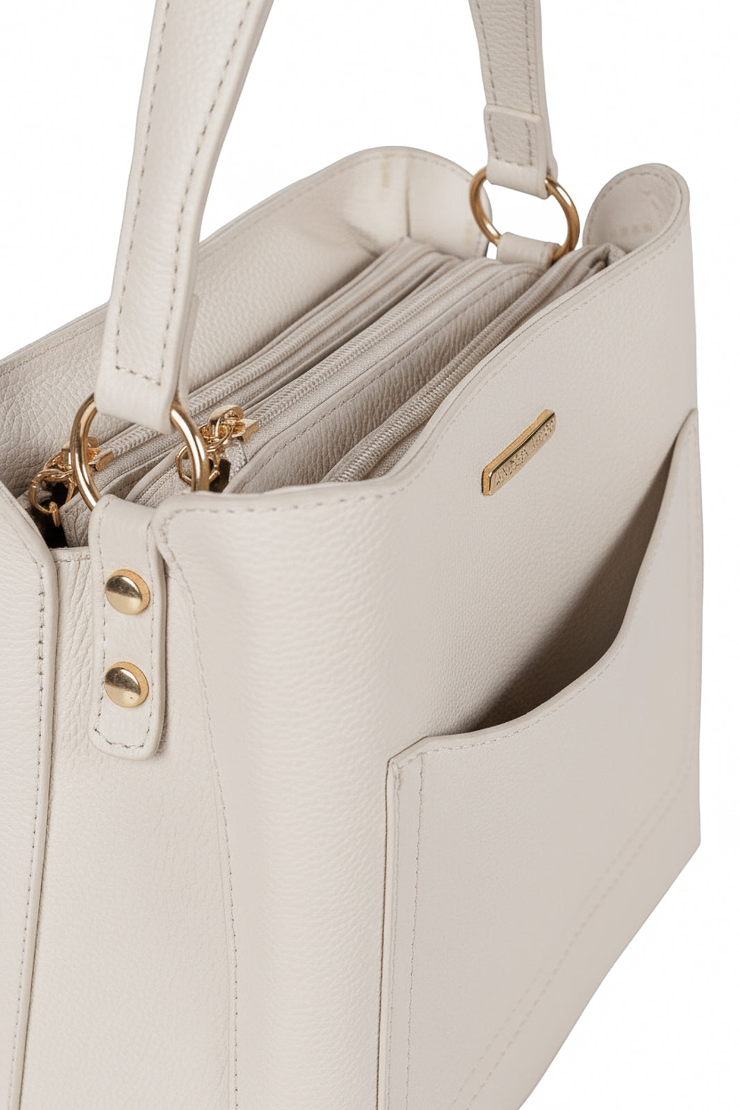 Bolsa de mão em couro liso Madu