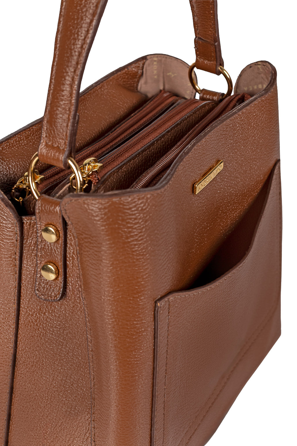 Bolsa de mão em couro liso Madu