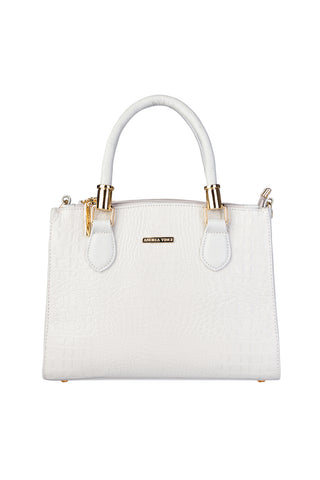 Bolsa de couro croco estruturada Emmy