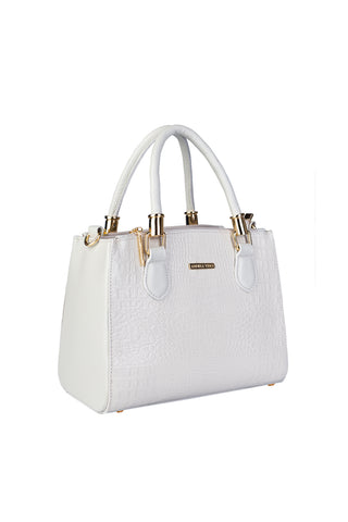 Bolsa de couro croco estruturada Emmy
