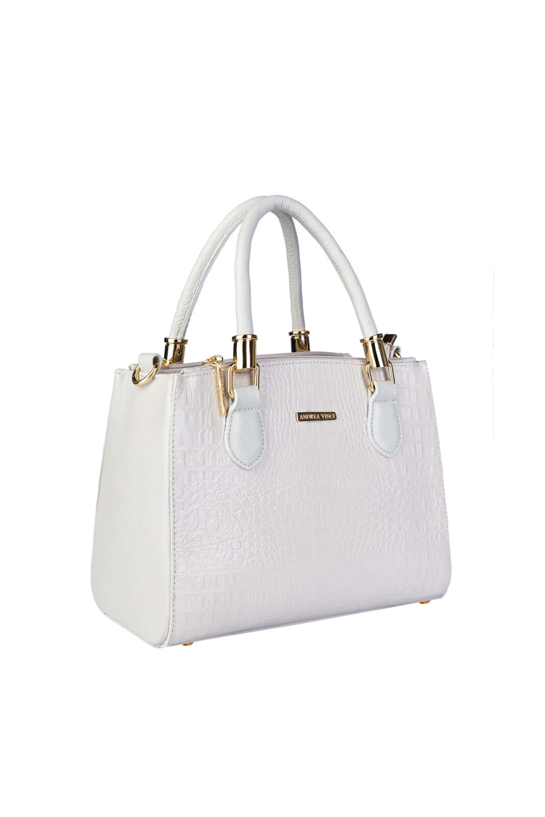 Bolsa de couro croco estruturada Emmy - Enluaze