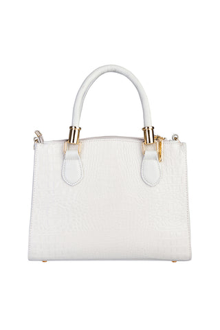 Bolsa de couro croco estruturada Emmy