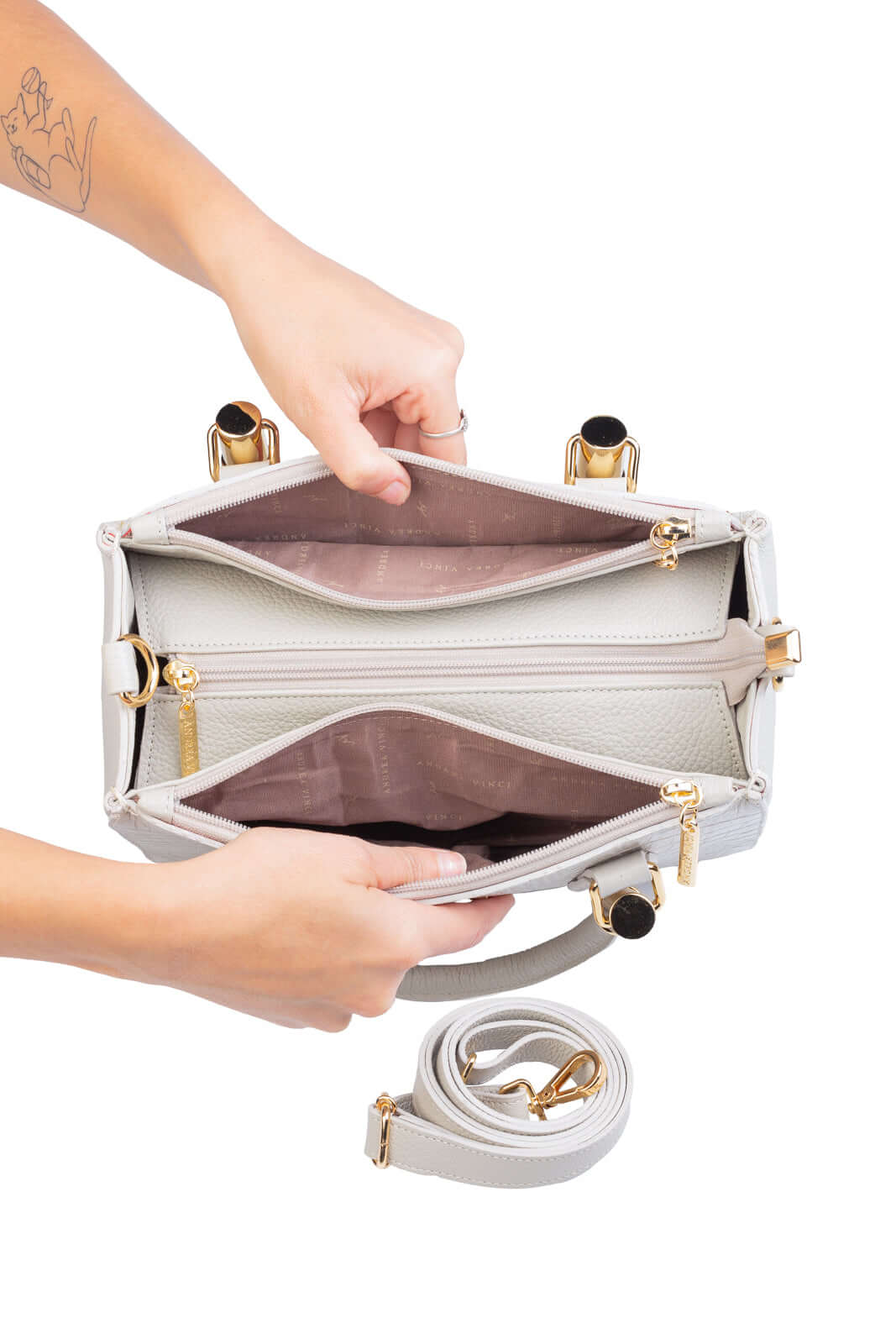 Bolsa de couro croco estruturada Emmy - Enluaze