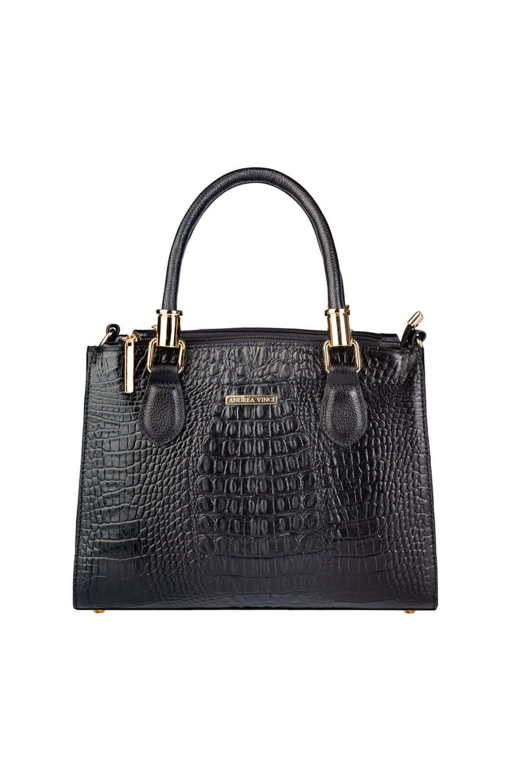 Bolsa de couro croco estruturada Emmy - Enluaze