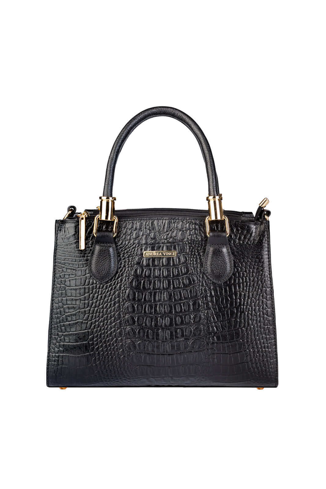 Bolsa de couro croco estruturada Emmy - Enluaze