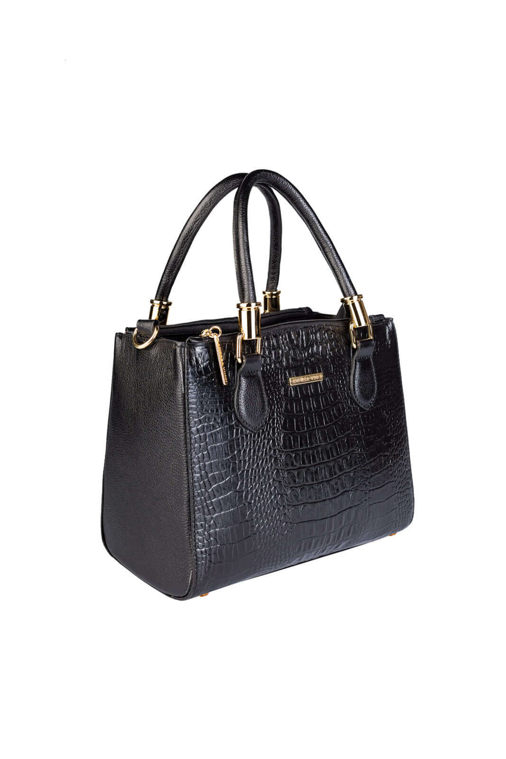 Bolsa de couro croco estruturada Emmy - Enluaze