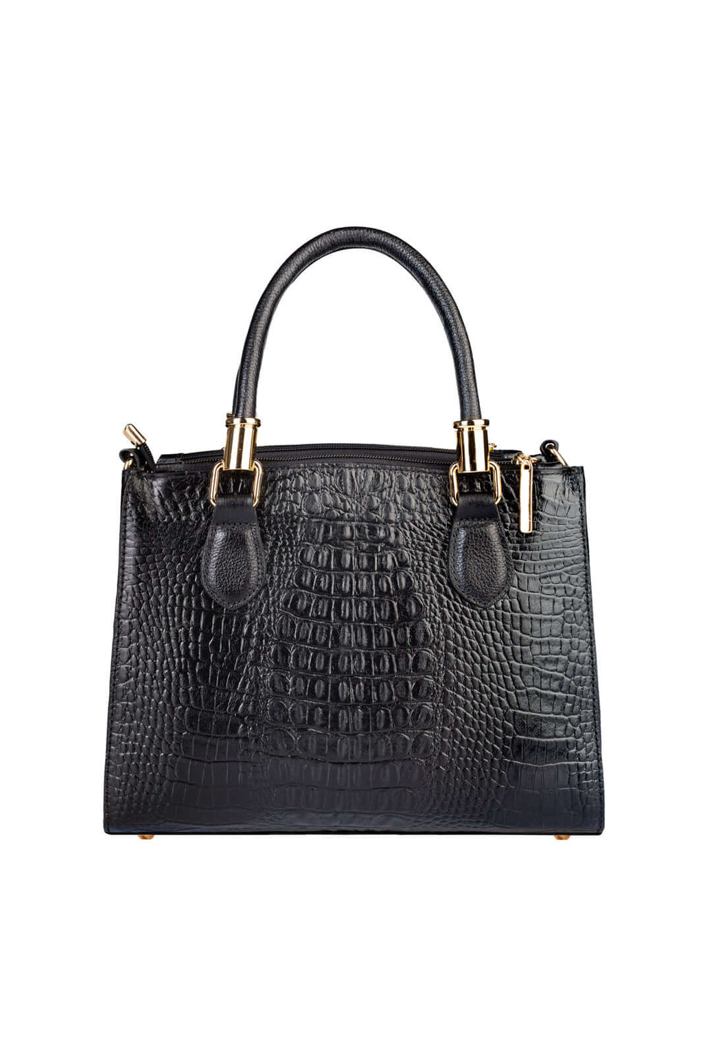 Bolsa de couro croco estruturada Emmy - Enluaze