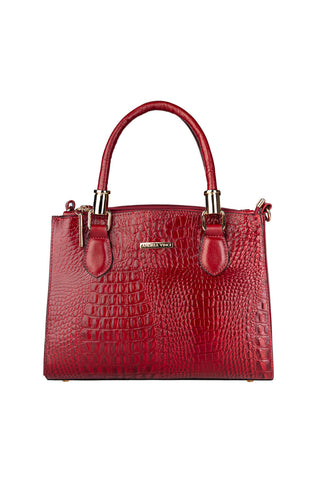Bolsa de couro croco estruturada Emmy