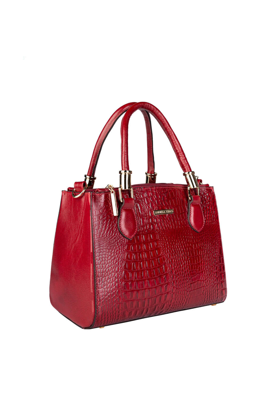 Bolsa de couro croco estruturada Emmy - Enluaze